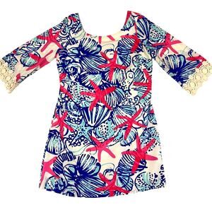 Lilly Pulitzer Beachy 3/4 Sleeve Lace Trim Dress